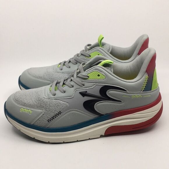 Gravity Defyer Gdefy Energiya Athletic Walking Sneakers, M 11.5 Gry/Red/Blk/Grn - Picture 3 of 16